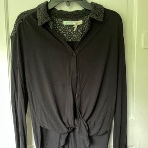 Black button down blouse